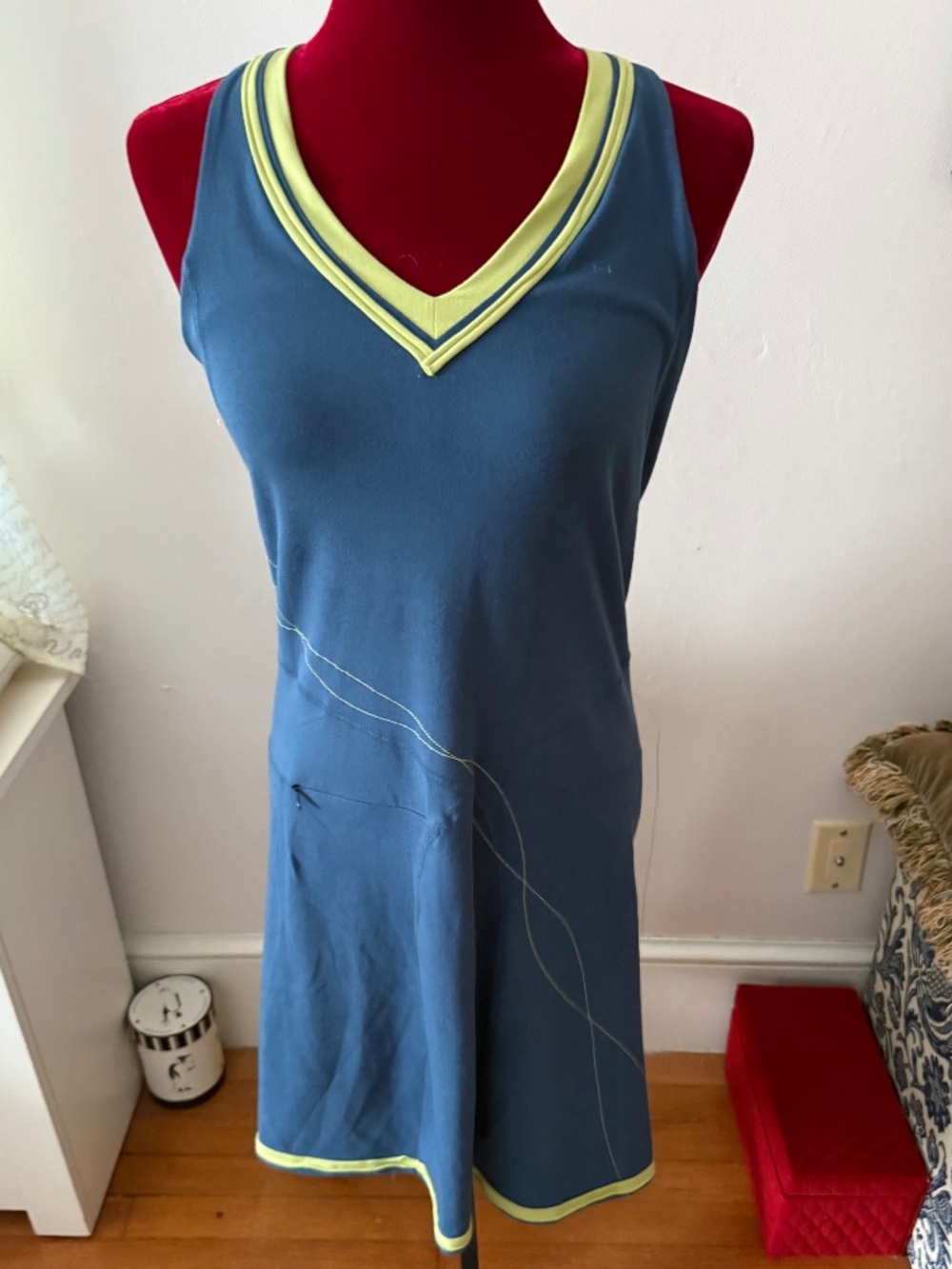 Mountain Hard Wear Wms Blue Yellow Sleeveless Flare Bottom Dress size Med